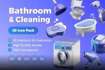 Bathroom & Cleaning 3D Illustration Pack