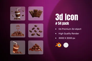 Bebidas de café Pacote de Icon 3D