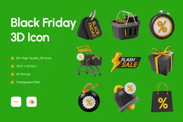 Black Friday 3D Icon Pack