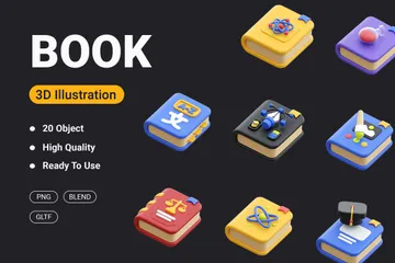 Books 3D Icon Pack