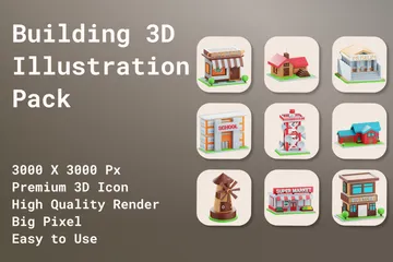 Building 3D Icon Pack