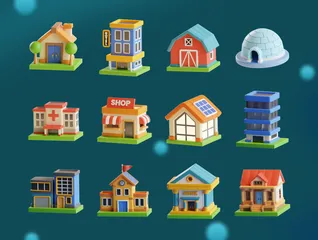 Buildings 3D Icon Pack