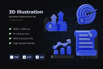 Business Analytics 3D Icon Pack