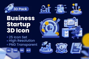 Business Startup 3D Icon Pack