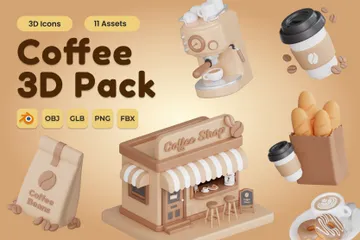 Café Paquete de Icon 3D