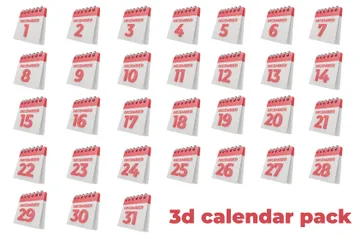 Calendrier Pack 3D Illustration