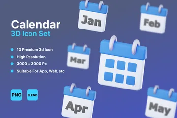 Calendrier Pack 3D Icon