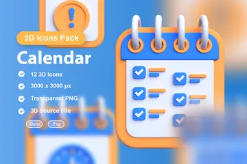 Calendrier Pack 3D Icon