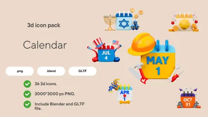 Calendrier Pack 3D Icon