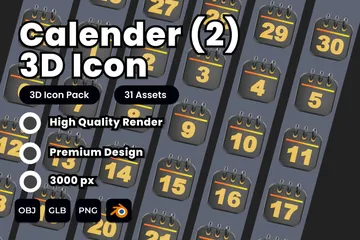 Calendrier Pack 3D Icon