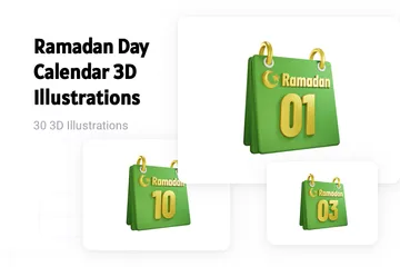 Calendrier du jour du Ramadan Pack 3D Illustration