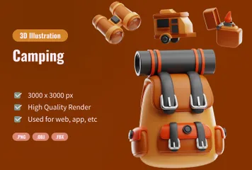 Camping Pack 3D Icon