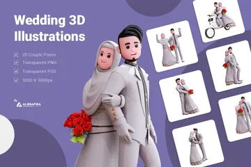 Casamento Pacote de Illustration 3D