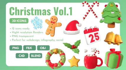 Christmas 3D Illustration Pack