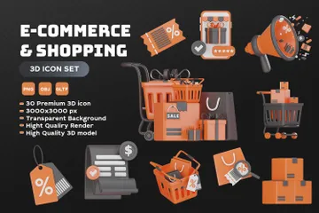 Comercio electrónico y compras Paquete de Icon 3D