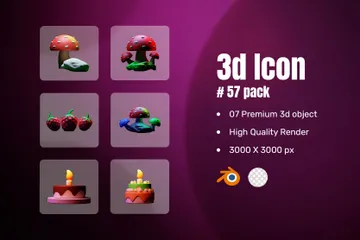 Comida Pacote de Icon 3D