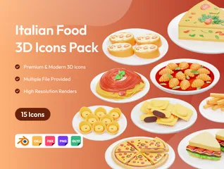 Comida italiana Paquete de Icon 3D