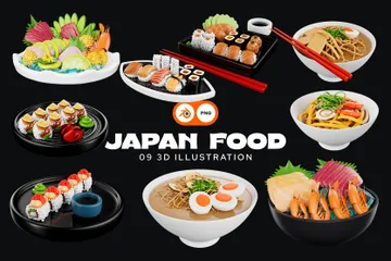 Comida japonesa Paquete de Icon 3D