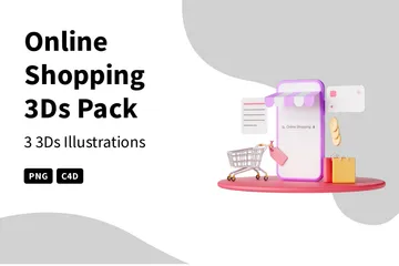 Compras online Pacote de Illustration 3D