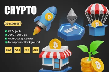 Criptomoneda Paquete de Icon 3D