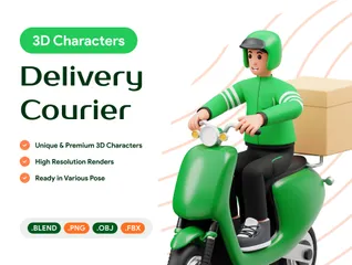 Delivery Courier 3D Illustration Pack