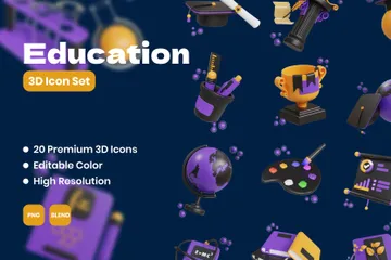 Education 3D Icon Pack