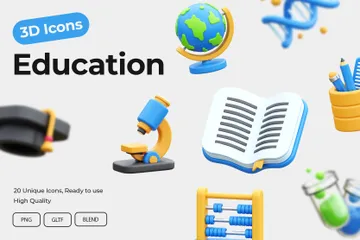 Education 3D Icon Pack