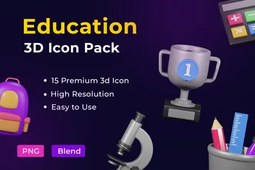 Education 3D Icon Pack