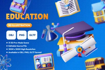 Education 3D Icon Pack