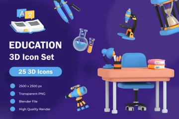 Education 3D Icon Pack