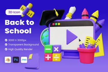 Education 3D Icon Pack