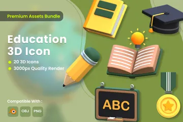 Education 3D Icon Pack