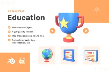 Education 3D Icon Pack