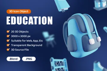 Education 3D Icon Pack