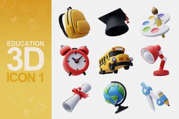 Education 3D Icon Pack