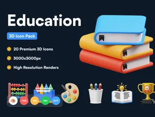 Education 3D Icon Pack