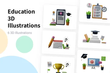 Education 3D Illustration Pack