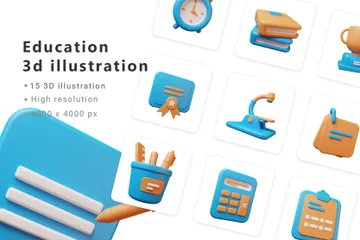 Education 3D Illustration Pack