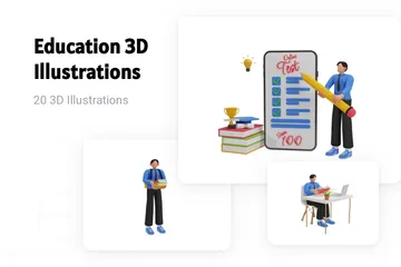 Education 3D Illustration Pack