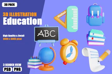 Education 3D Illustration Pack