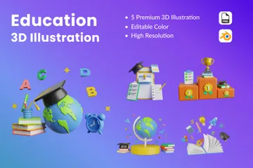 Education 3D Illustration Pack