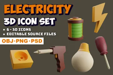 Electricity 3D Icon Pack