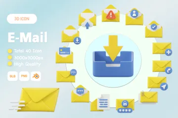 Email 3D Icon Pack