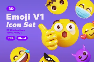 Émoji V1 Pack 3D Emoji