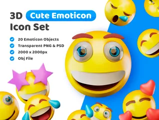 Émoticône mignonne Pack 3D Emoji