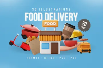 Entrega de comida Paquete de Icon 3D