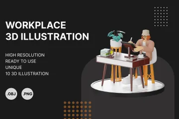 Espaços de trabalho artístico Pacote de Illustration 3D