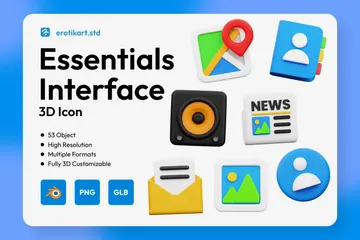 Essentials Interface 3D Icon Pack