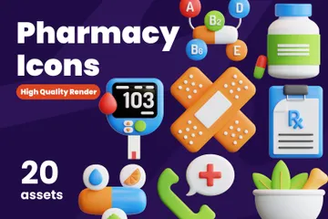 Farmacia Paquete de Icon 3D