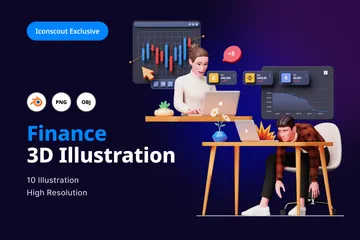 Finance Pack 3D Illustration